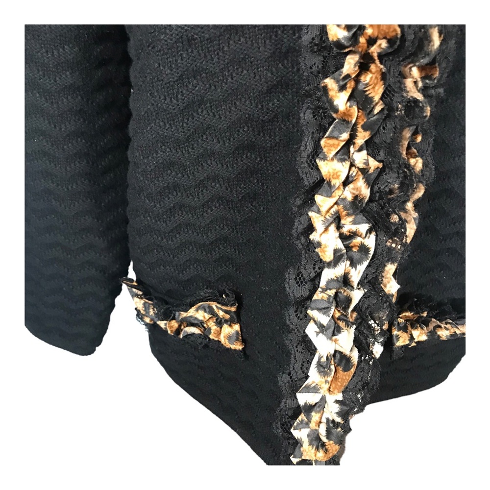 Chico’s Cardigan With Leopard Ruffle Trim - Picture 8 of 16